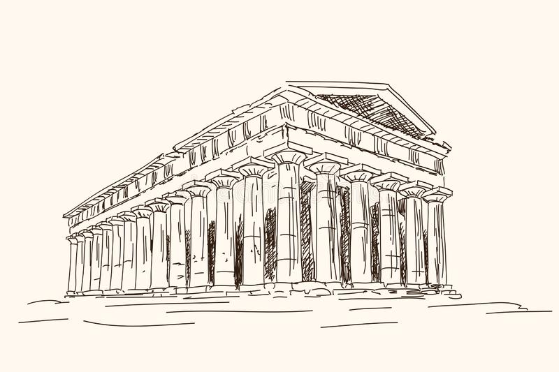 La imagen tiene un atributo ALT vacío; su nombre de archivo es templo-del-griego-cl-sico-arruinado-viejo-clasico-con-las-columnas-bosquejo-rapido-lapiz-153407825.jpg